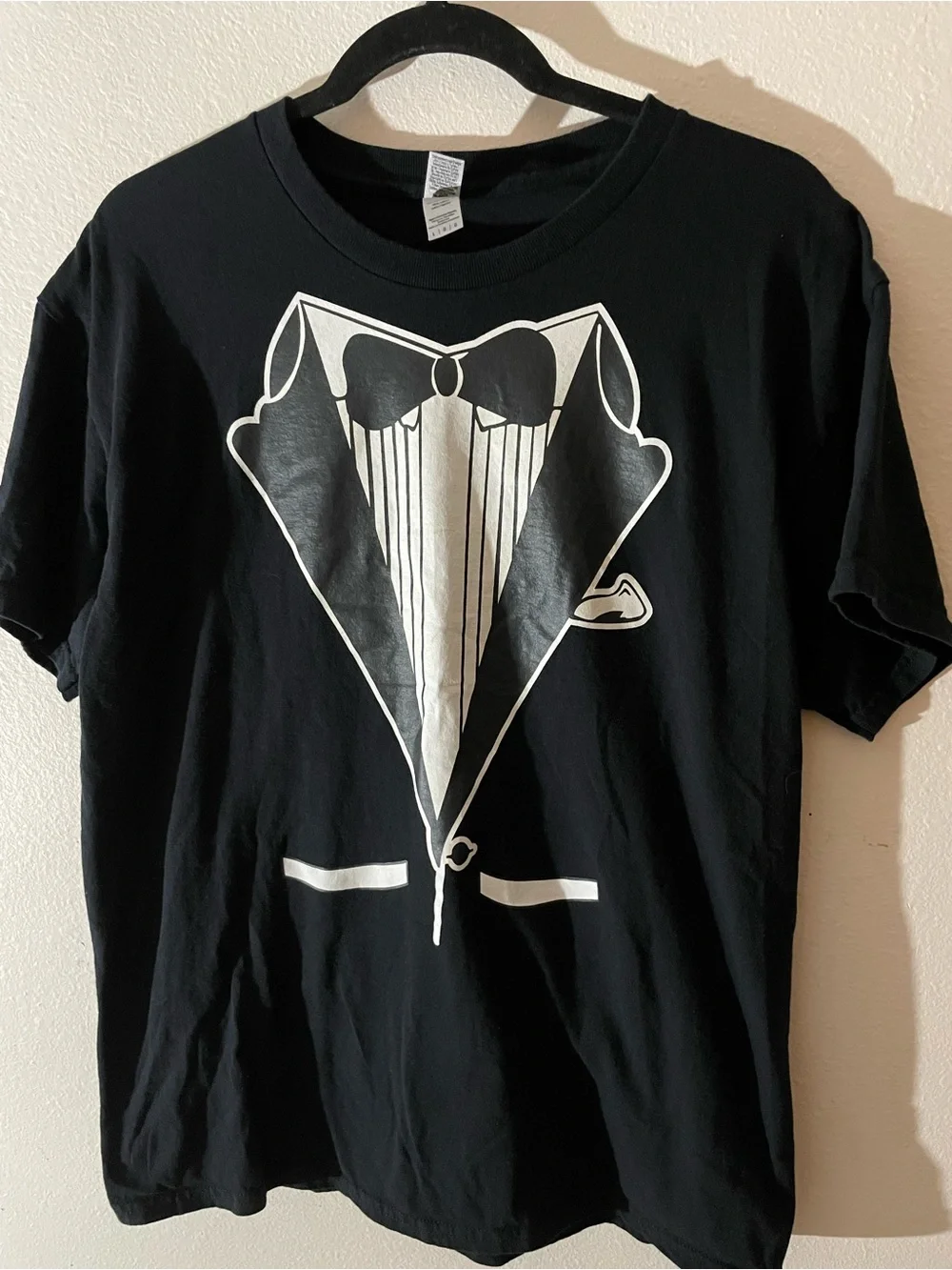 Black Graphic Tuxedo Short Sleeve Tee